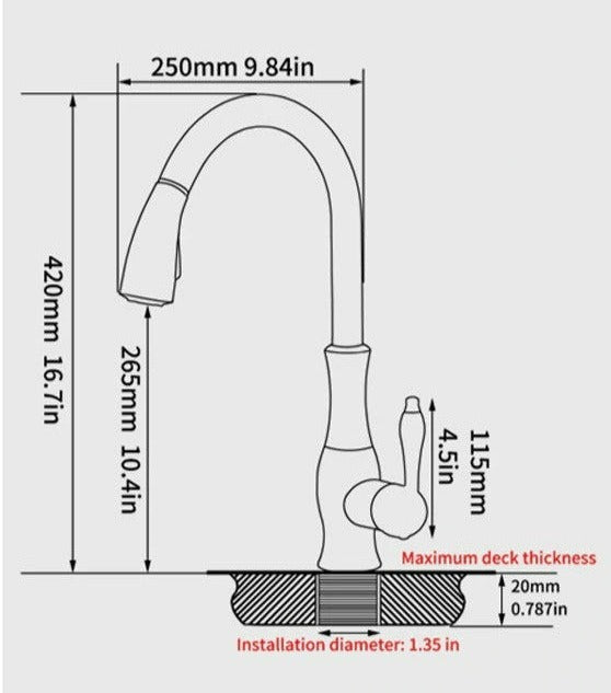 NovaFlow Modern Kitchen Faucet With Pull-Out Spray