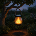 Solar Lantern With Flame Effect For Outdoor Garden Lighting