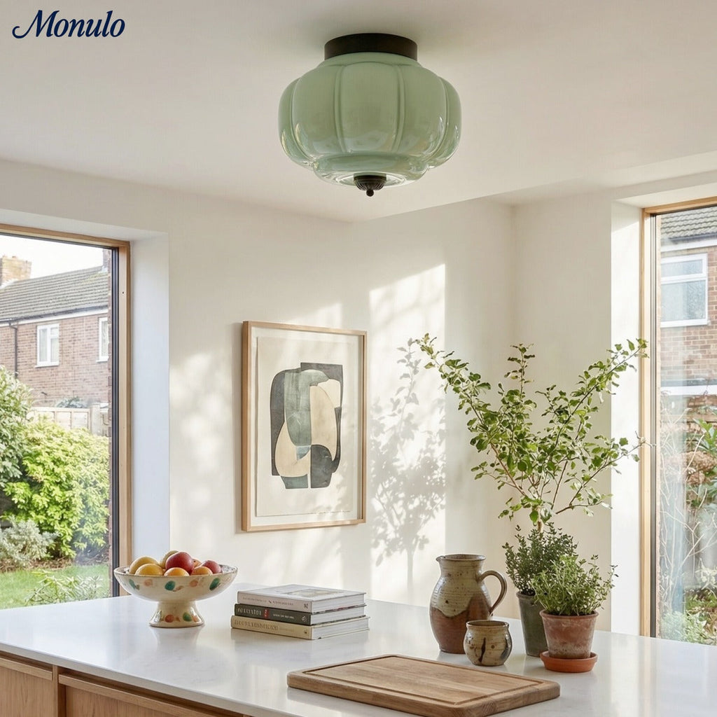 Stropní svítidlo Milk Glass s skleněným stínidlem, moderní přisazené, skandinávský styl