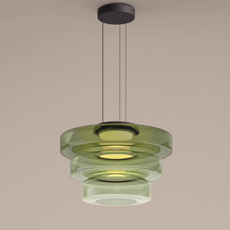 Bauhaus Style Moon Motif Glass Pendant Ceiling Light