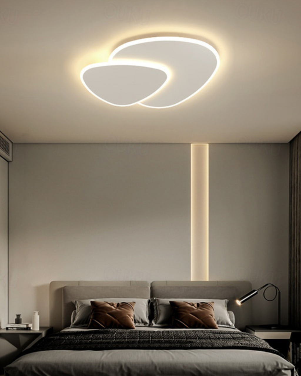 Asymmetrical Ceiling Light With LED Warm Glow For Modern Living Spaces