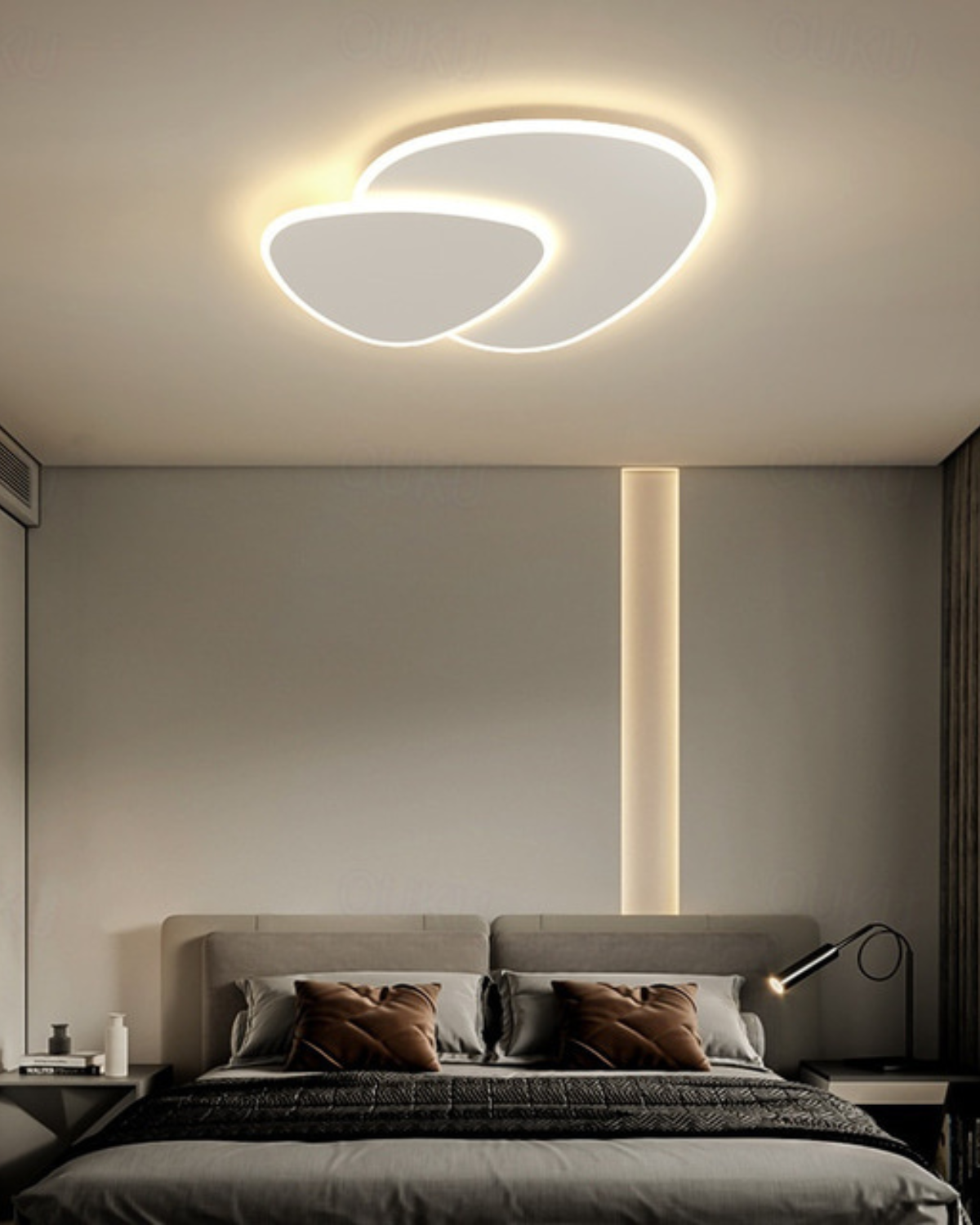 Asymmetrical Ceiling Light With LED Warm Glow For Modern Living Spaces