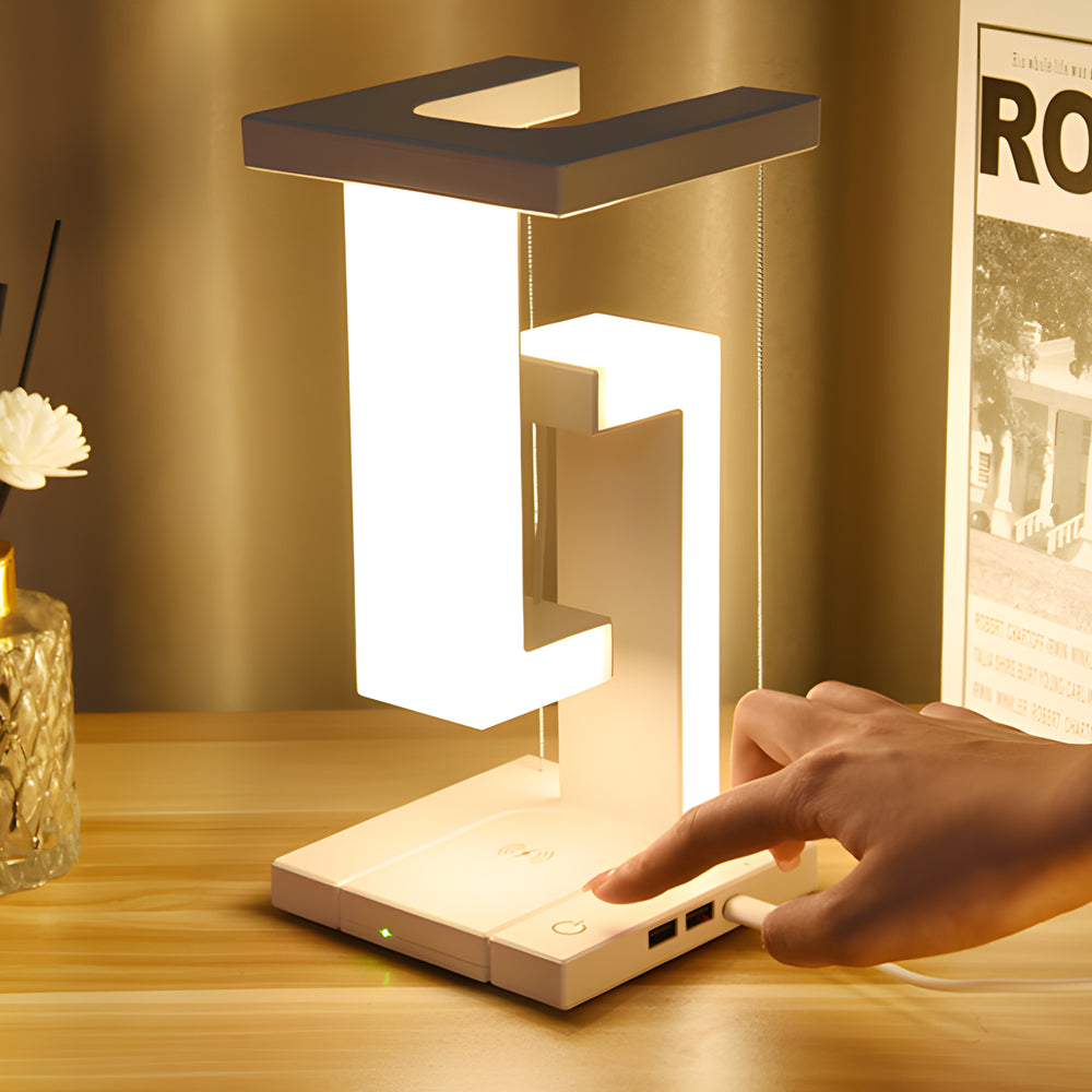 Lampă de masă LED plutitoare LumaNova cu încărcare wireless