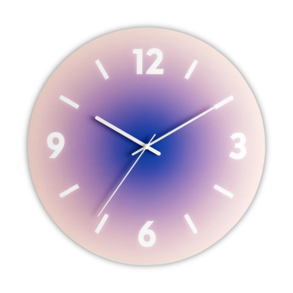 Orologio da parete in vetro Sunset con finitura sfumata