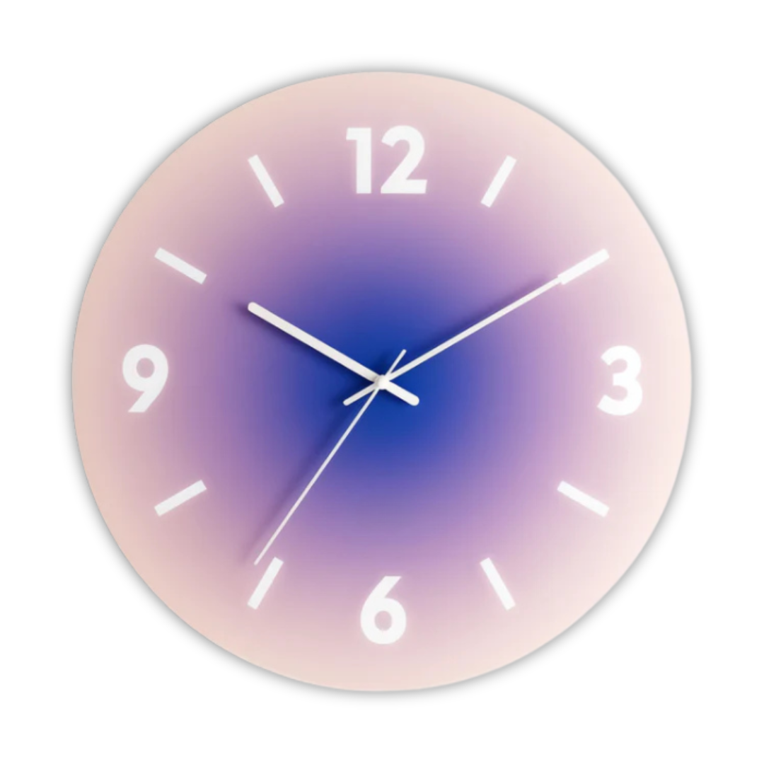 Orologio da parete in vetro Sunset con finitura sfumata