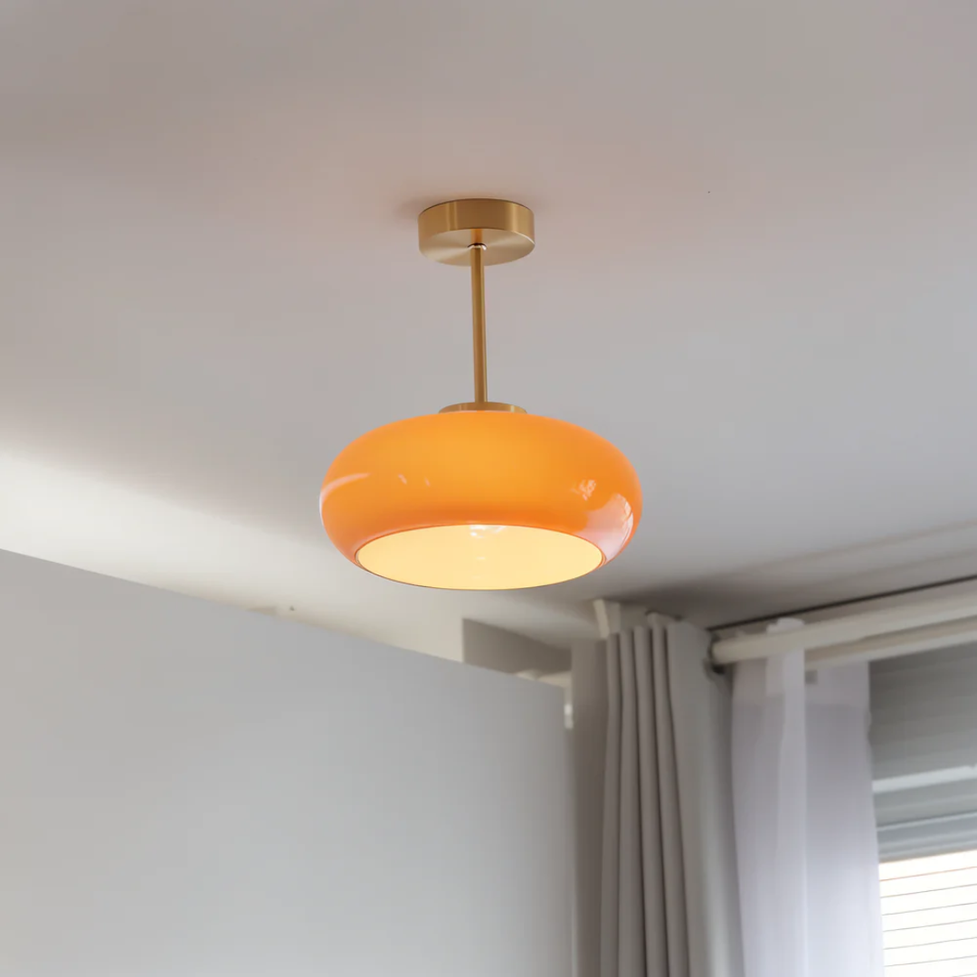Glass Ceiling Lamp Vintage Round, LED 12W For Modern Minimalist Interiors