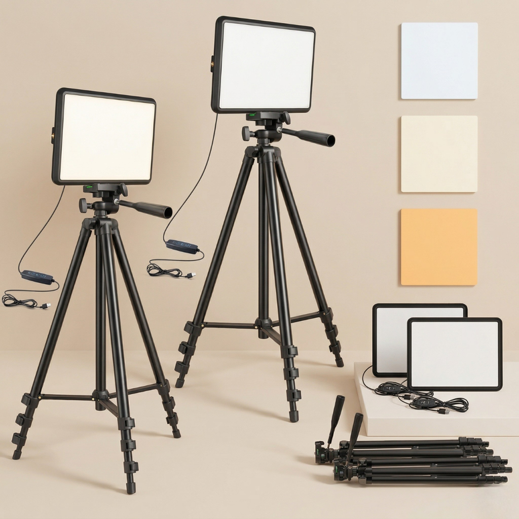 写真撮影とストリーミングセットアップ用LEDビデオライトキット | Rosalyssa