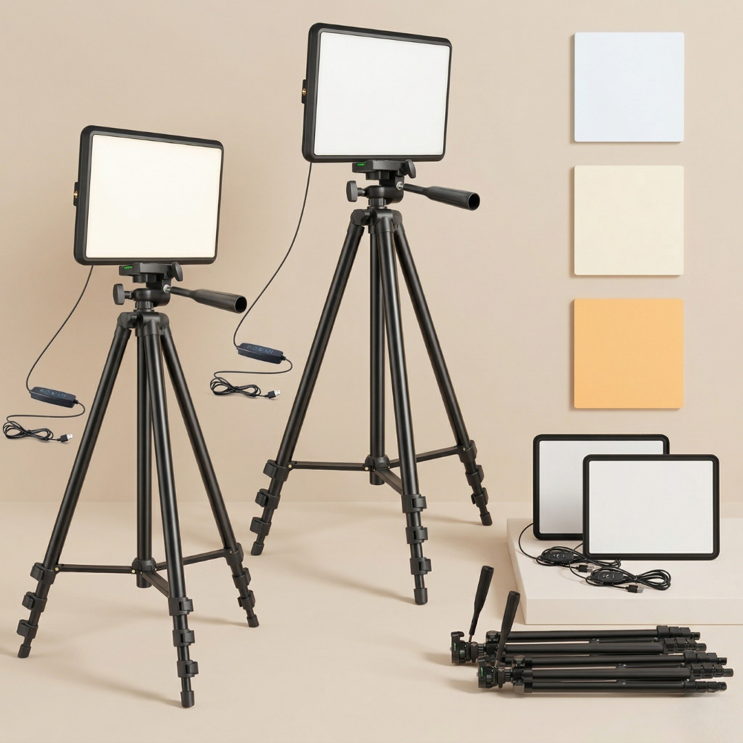 写真撮影とストリーミングセットアップ用LEDビデオライトキット | Rosalyssa