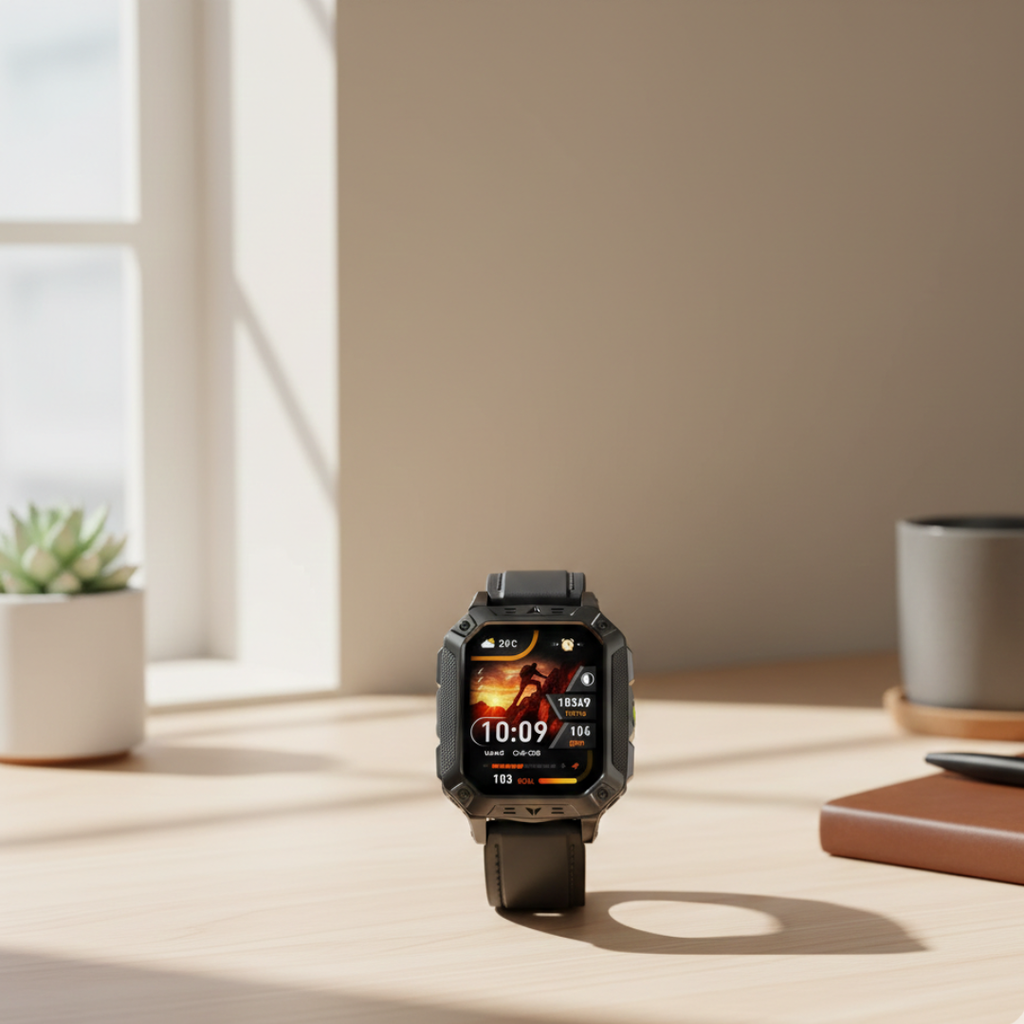 Outdoor fitness smartwatch met AMOLED-display, waterdichte activiteitsmeter | Rosalyssa
