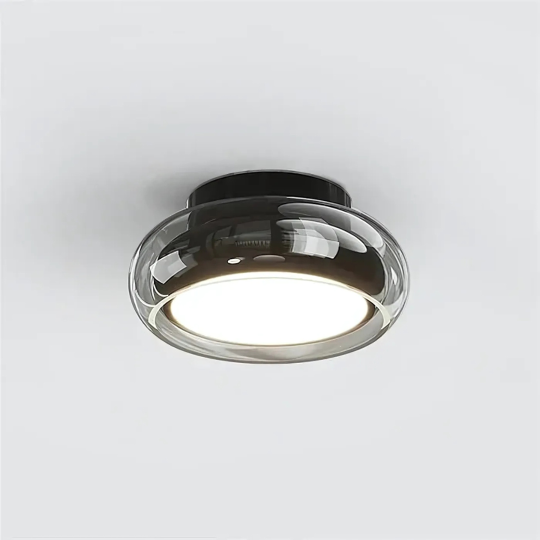 Stropní LED svítidlo z jantarového skla 24W v retro moderním stylu pro obývací pokoj a chodbu