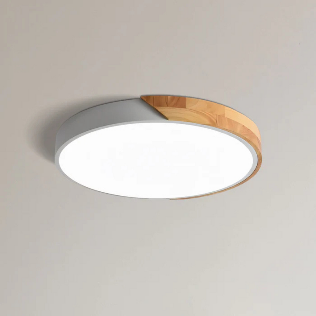 LED Ceiling Light With Nordic Wood Design For Warm Modern Ambience