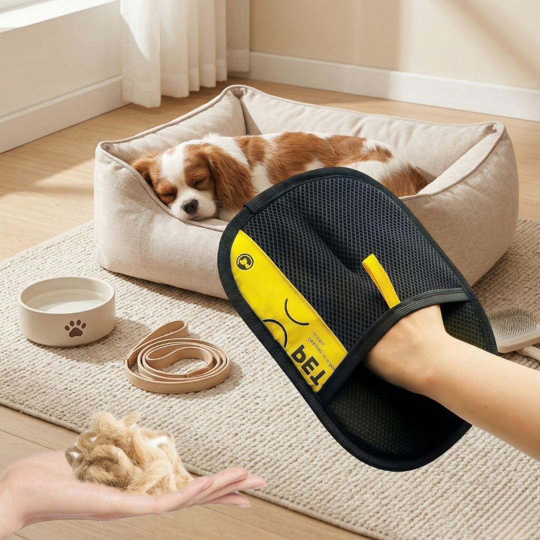 Pet Grooming Hair Removal Glove For All Pets At Home | Rosalyssa