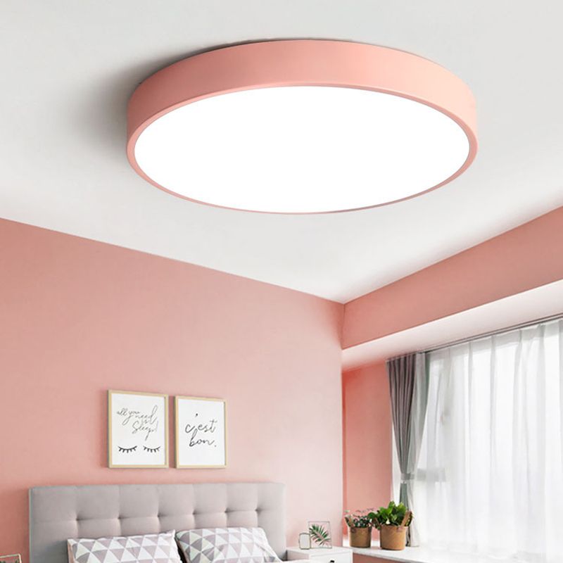 Nova Pink And Gray Round Ceiling Fixture For Living Room With LED