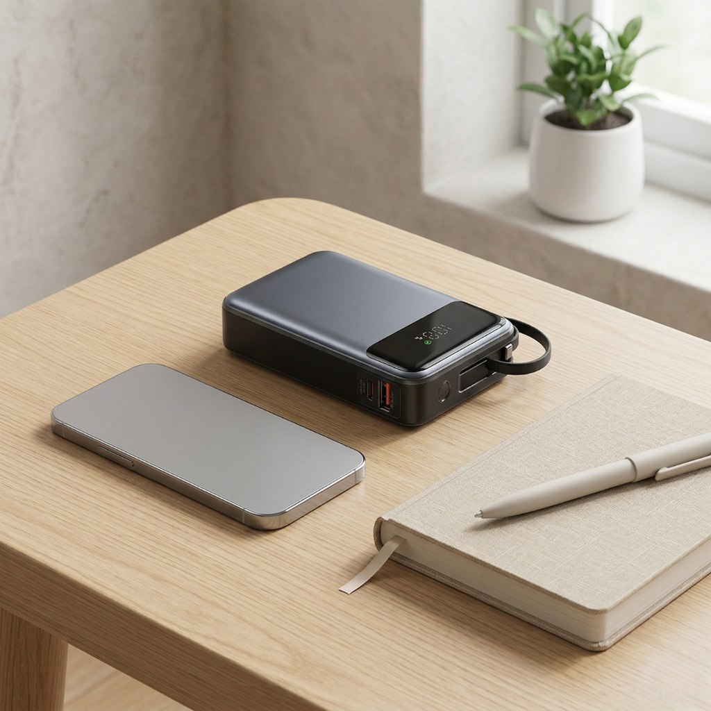 内蔵ケーブル付きポータブルパワーバンクで簡単に外出先で充電 | ロザリッサ