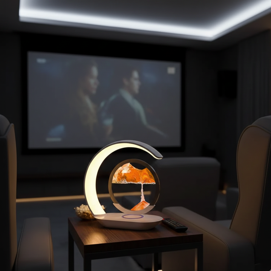 LED-timeglasbordlampe med trådløs opladning | Rosalyssa