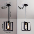 Geometric Industrial Pendant Light With Metal Frame For Modern Living Spaces