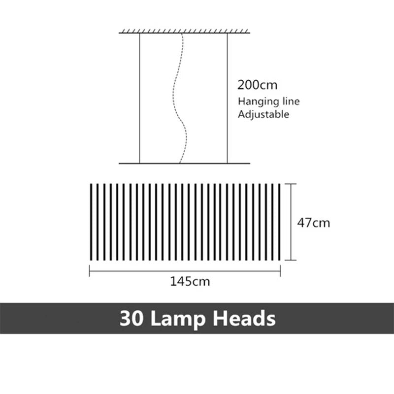 Lámpara colgante moderna LatticeChord de aluminio con control remoto y 40 enchufes E26/E27