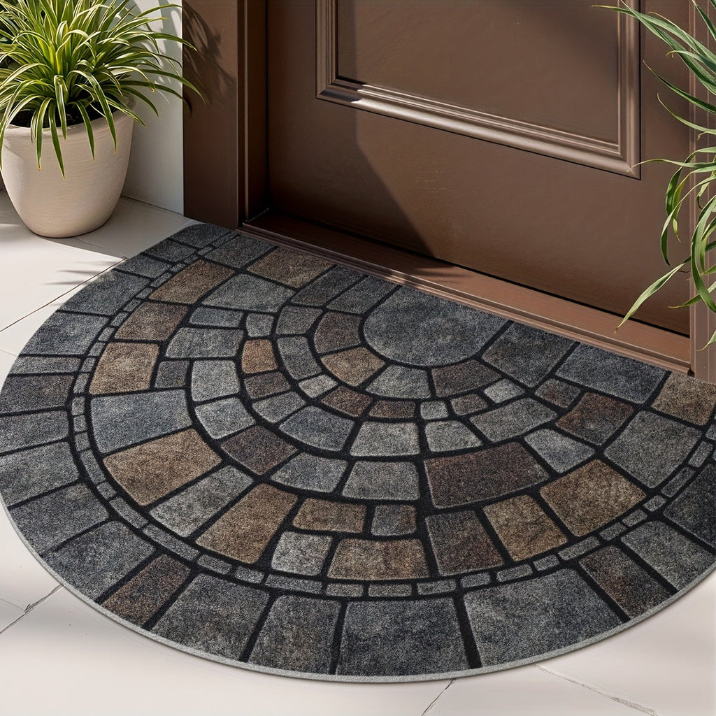 Zerbino d'ingresso a mosaico semicircolare per uso interno ed esterno