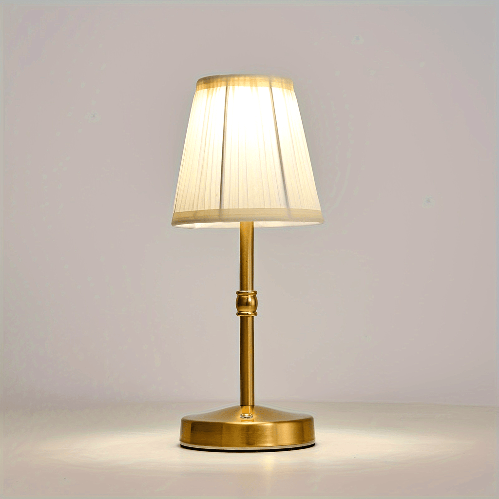 Bezdrátová stolní lampa s dotykově ovládaným LED světlem v antik mosazi