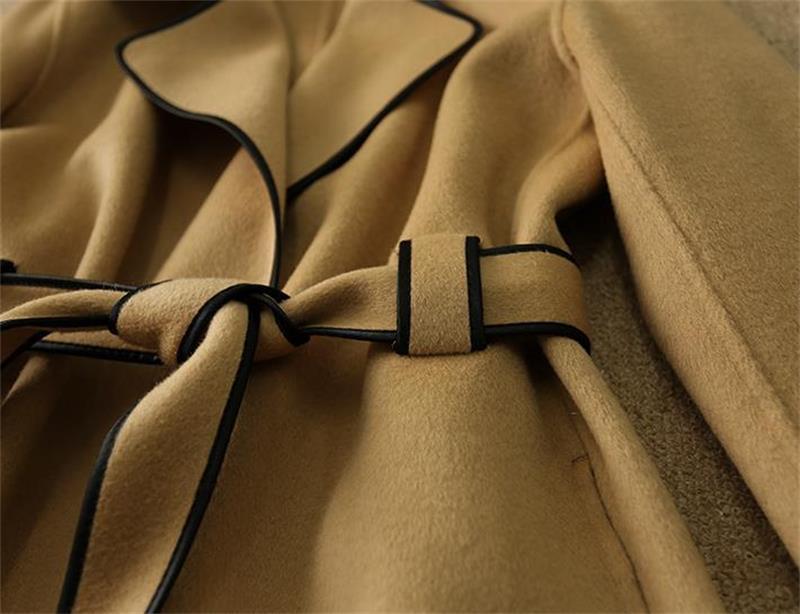 Hand Tied High-grade Woolen Overcoat