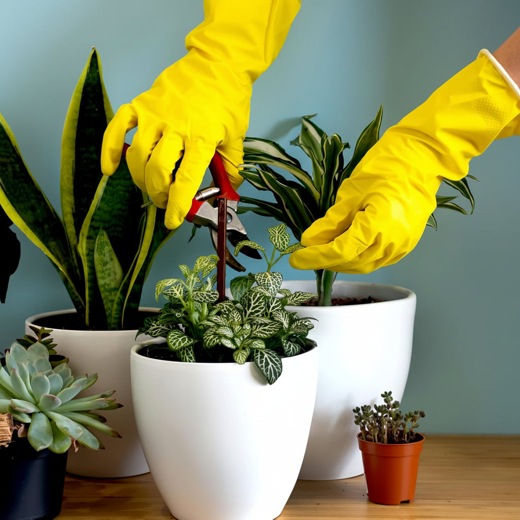 Guanti in Gomma Naturale per Pulizia della Cucina e Giardinaggio con Protezione Antiscivolo