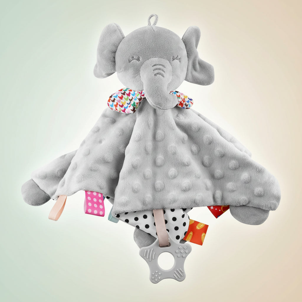 Sicherheitsdecke Kuscheltier Elefant für Babyschlaf