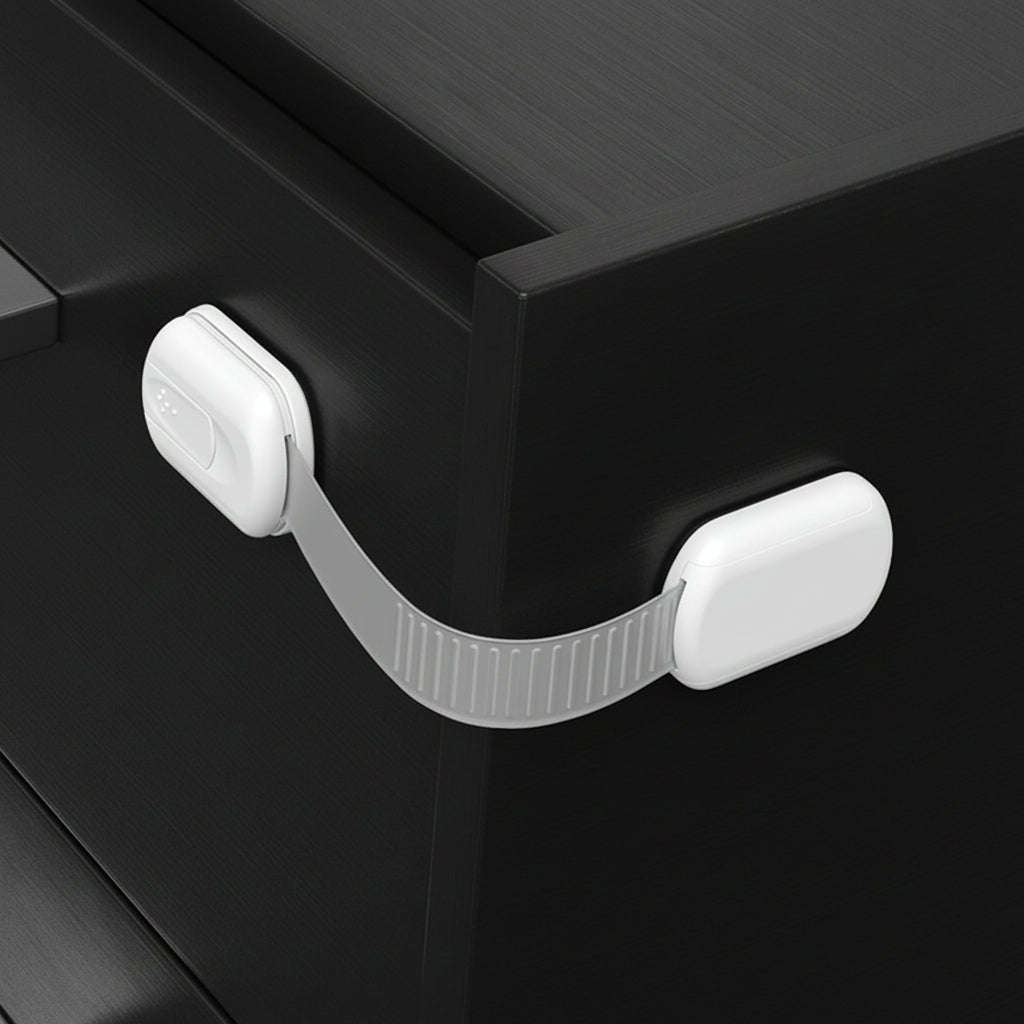 Adhesive Cabinet Locks For Childproofing Drawers And Doors