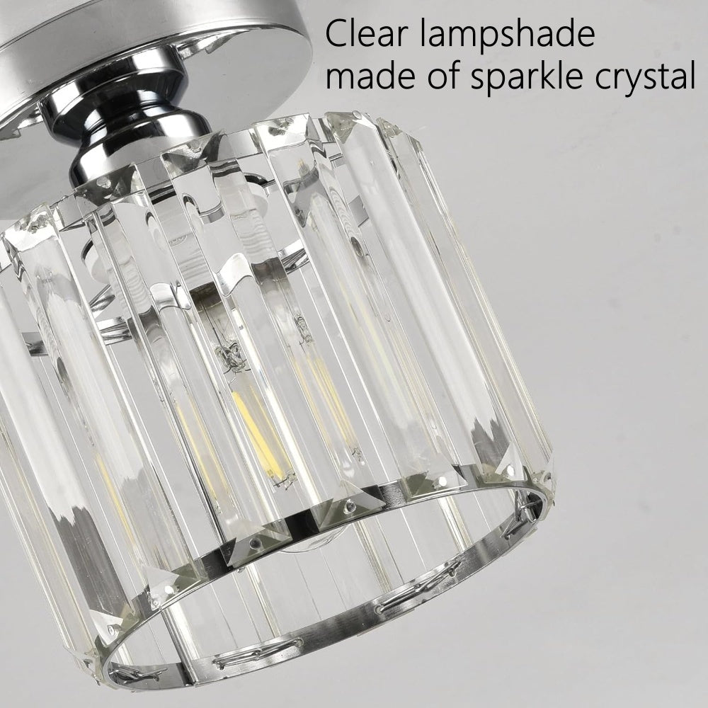 Crystal Ceiling Light E27, Surface Mounted, Modern Hall and Living Room