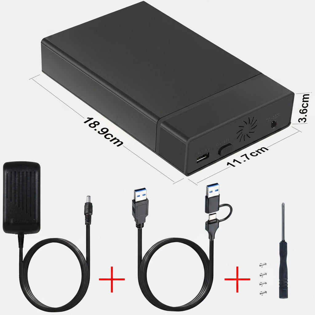Portable USB 3.0 SATA Enclosure For 2.5 And 3.5 Inch HDD And SSD
