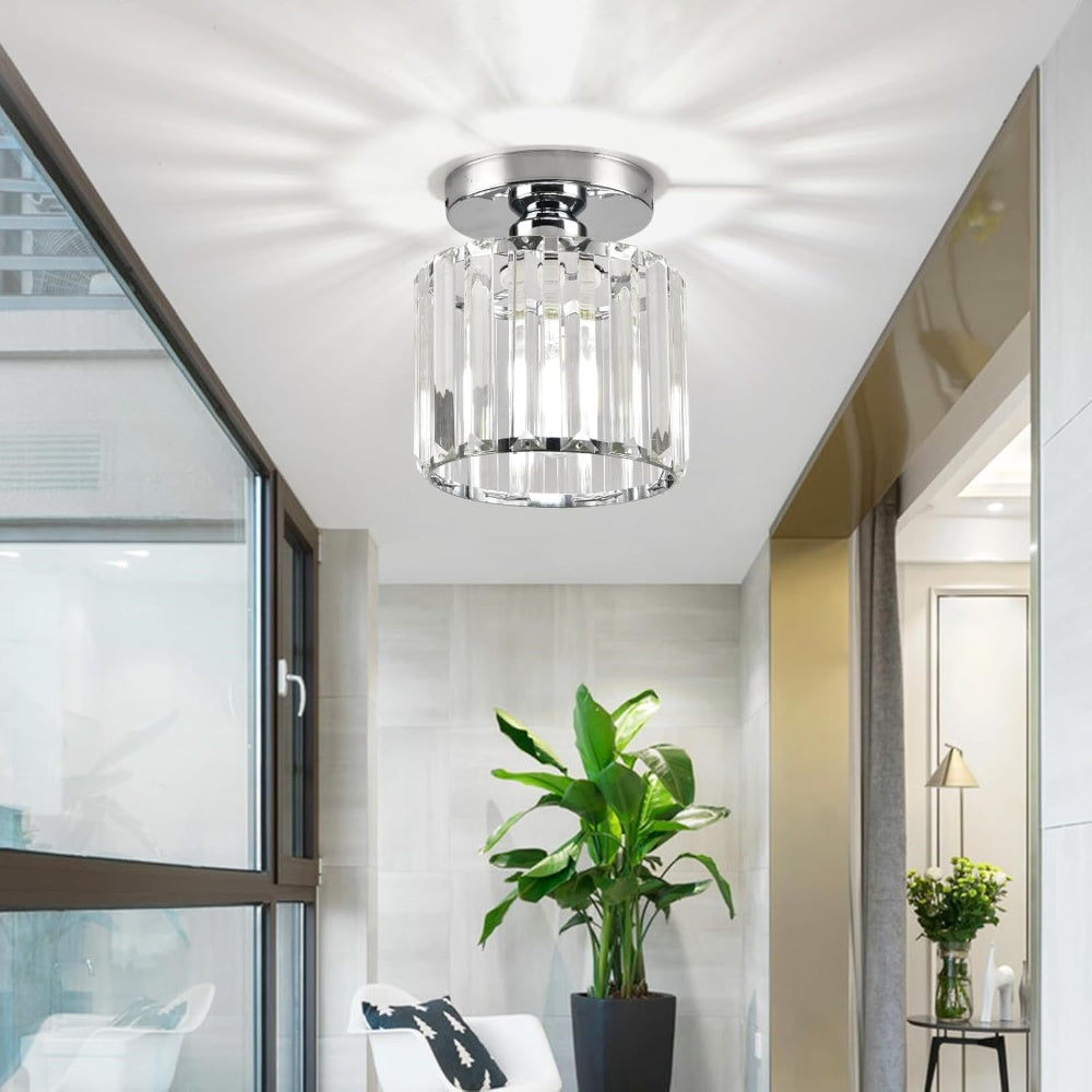 Crystal Ceiling Light E27, Surface Mounted, Modern Hall and Living Room