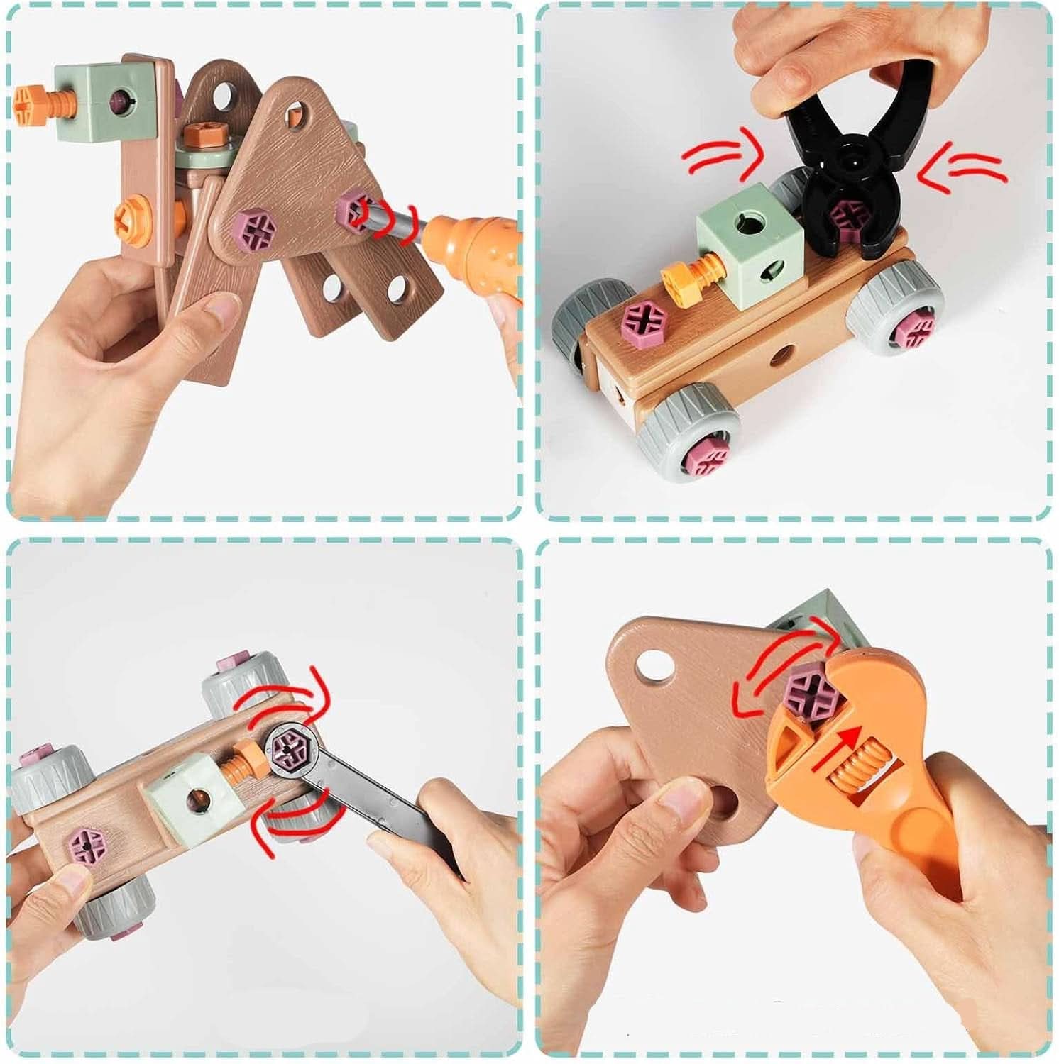 CraftSmith 100-teiliges Werkzeugset für kreative Kinder ab 3 Jahren