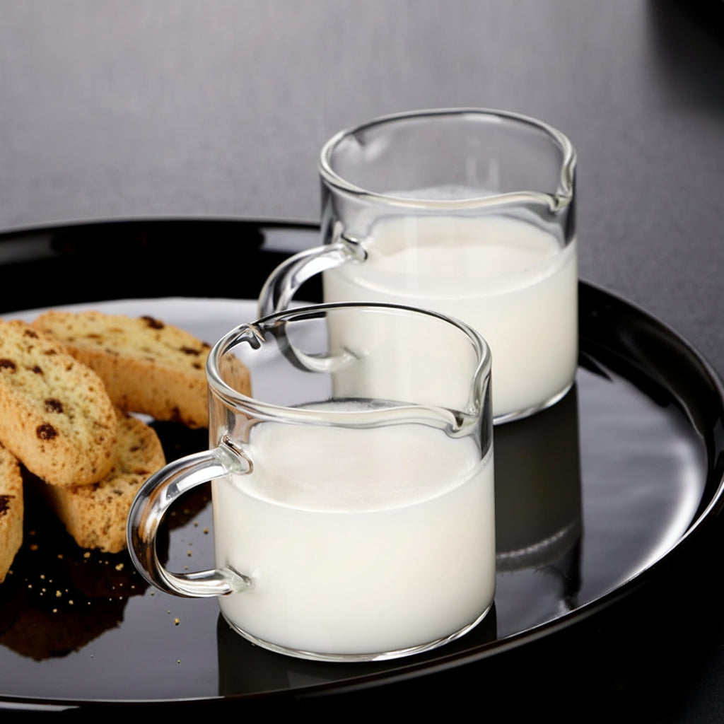 Skleněný odměrný džbánek na espresso s dvojitým výlevem, 4 oz konvička