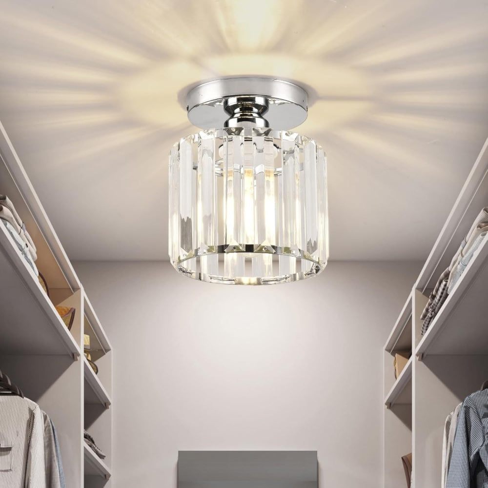 Crystal Ceiling Light E27, Surface Mounted, Modern Hall and Living Room