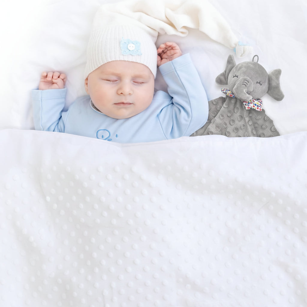 Sicherheitsdecke Kuscheltier Elefant für Babyschlaf