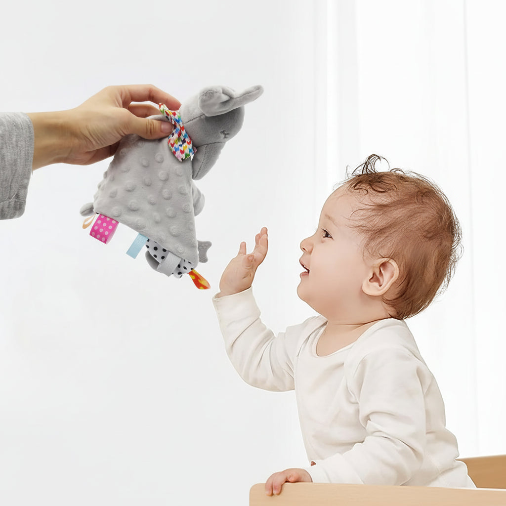 Sicherheitsdecke Kuscheltier Elefant für Babyschlaf