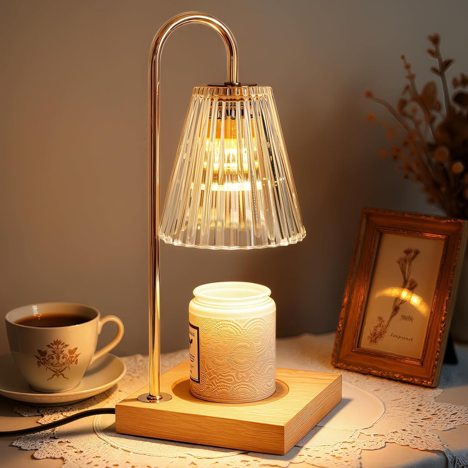 Lampada elettrica scaldacera per candele da tavolo