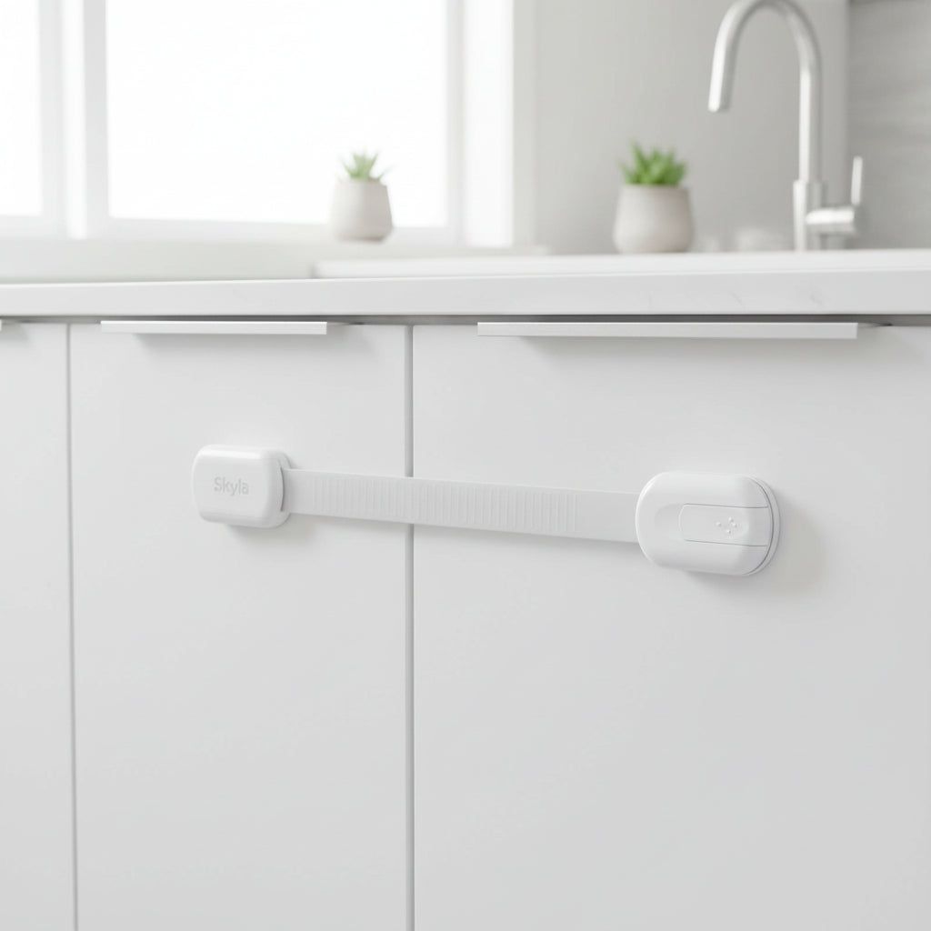 Adhesive Cabinet Locks For Childproofing Drawers And Doors