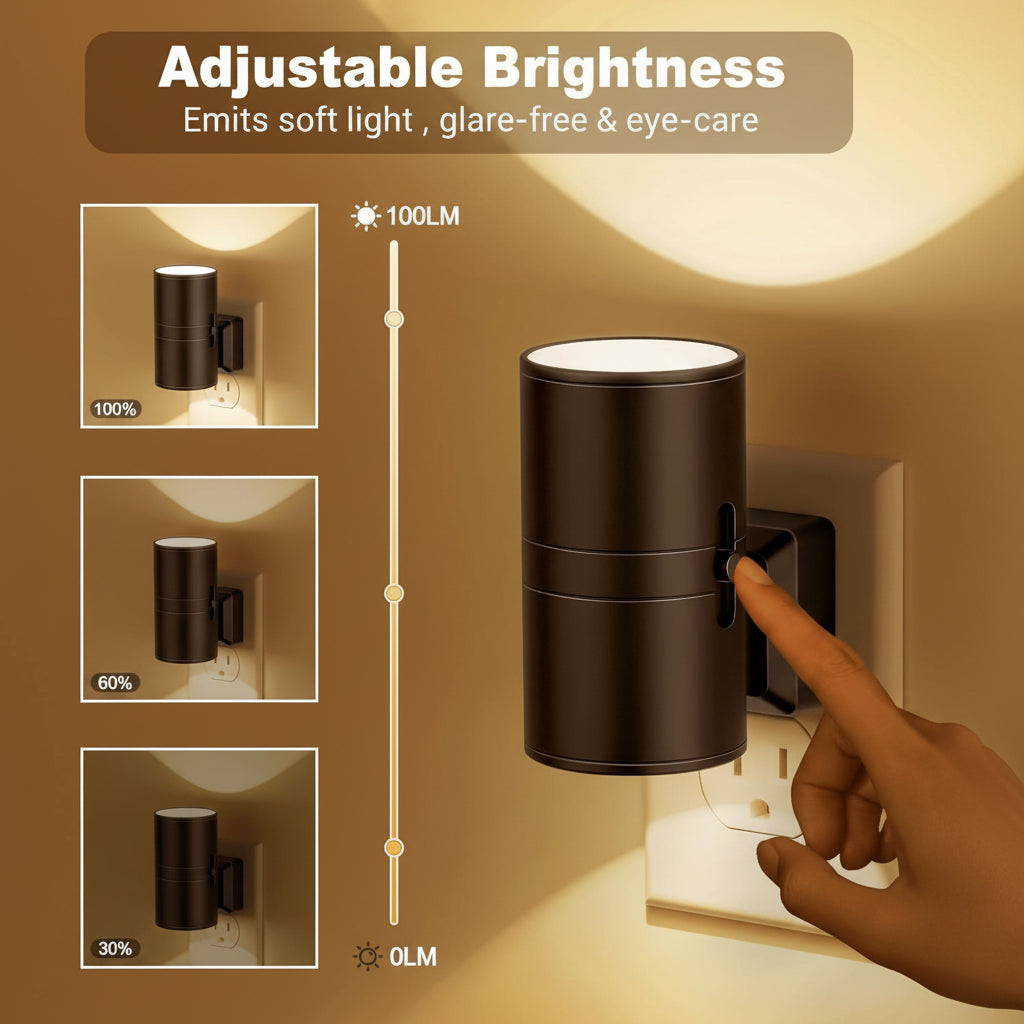 LumenNest LED Lampka Nocna, ściemnialna i automatyczna dla subtelnego, stylowego oświetlenia