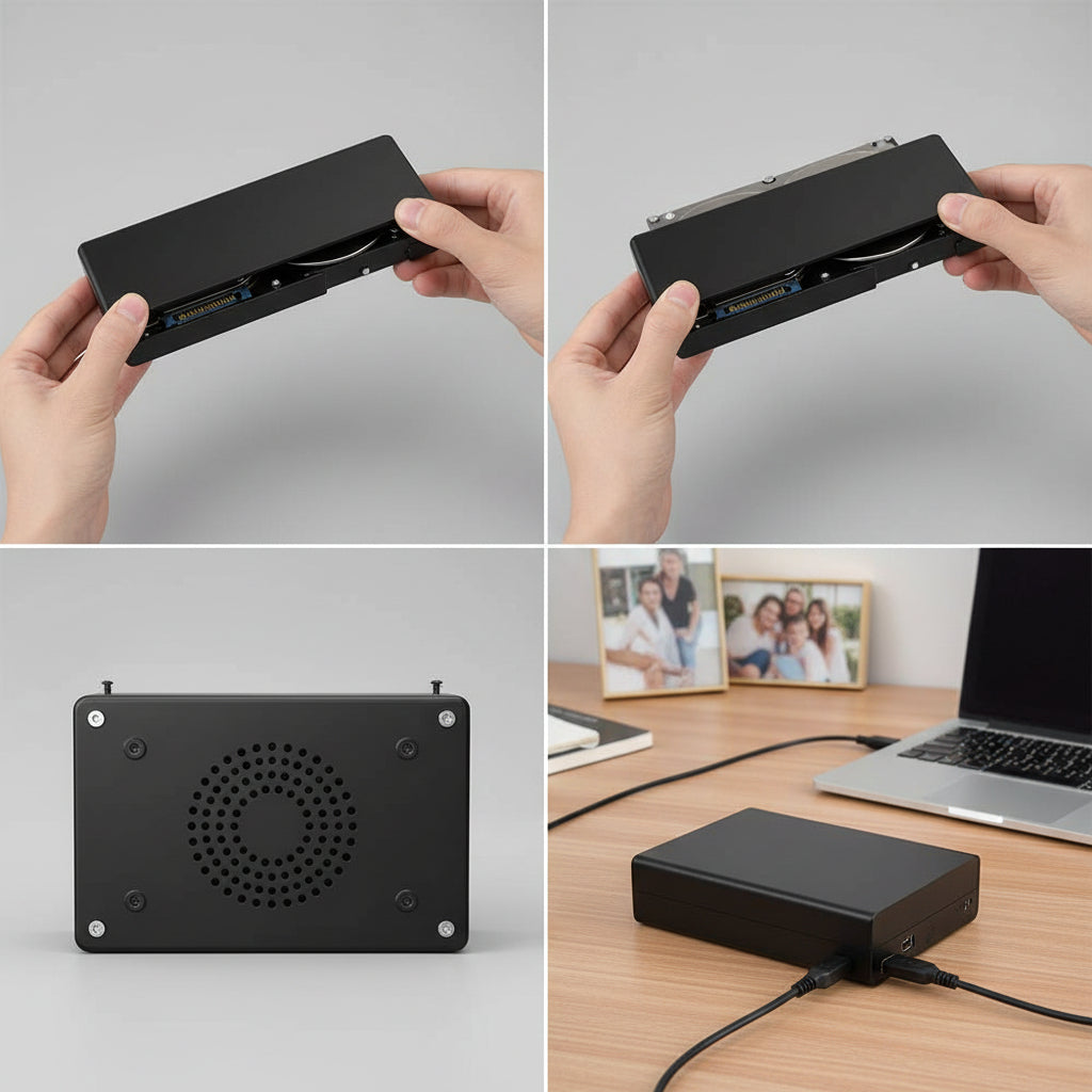 Portable USB 3.0 SATA Enclosure For 2.5 And 3.5 Inch HDD And SSD