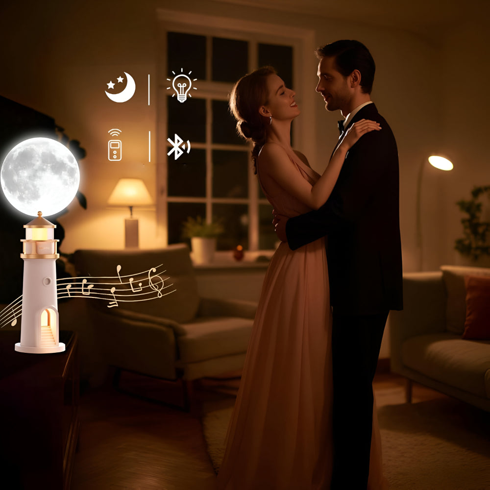 LED Lighthouse Night Light With Projection For Bedroom Decor