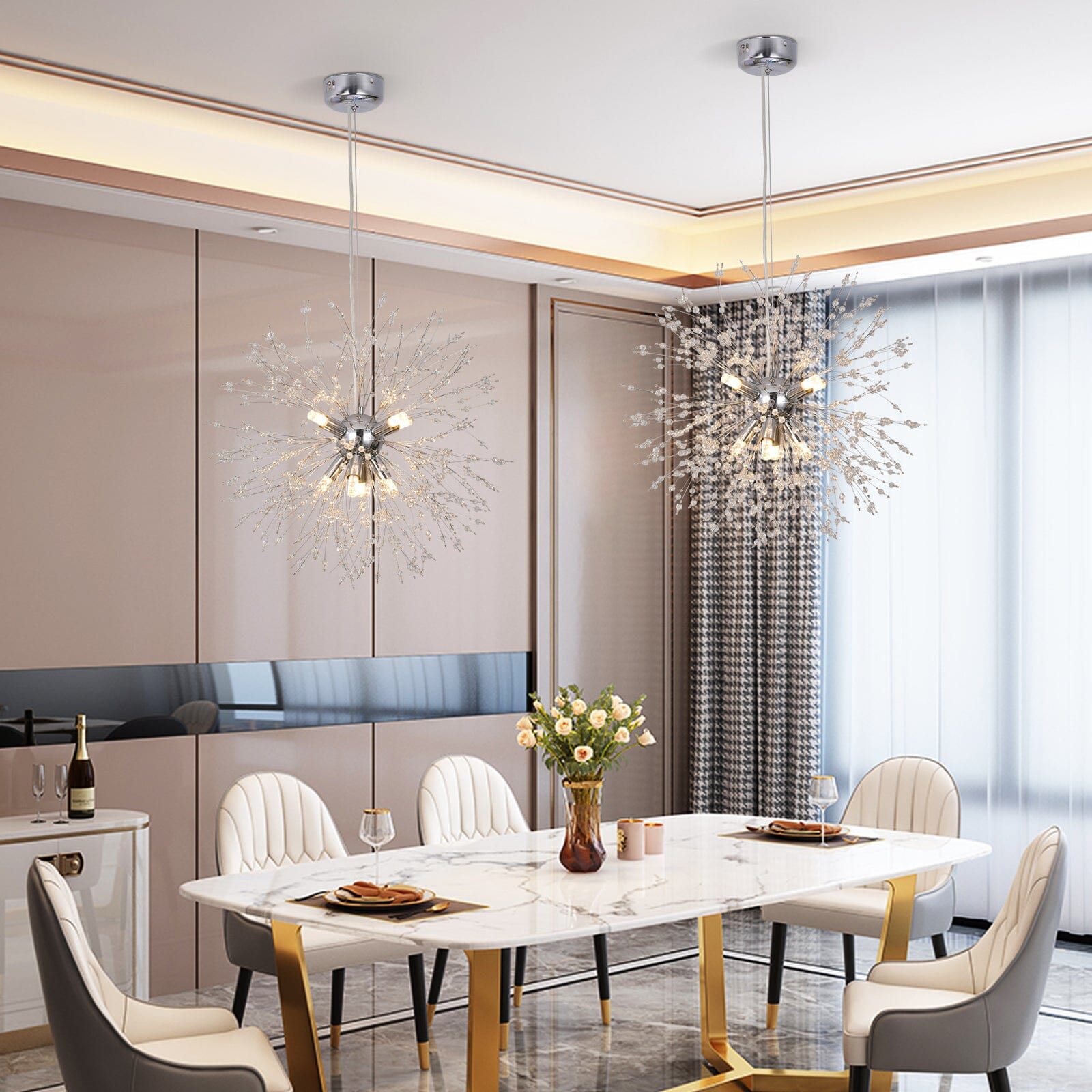Elegant Dandelion Crystal Pendant Light For Modern Interiors
