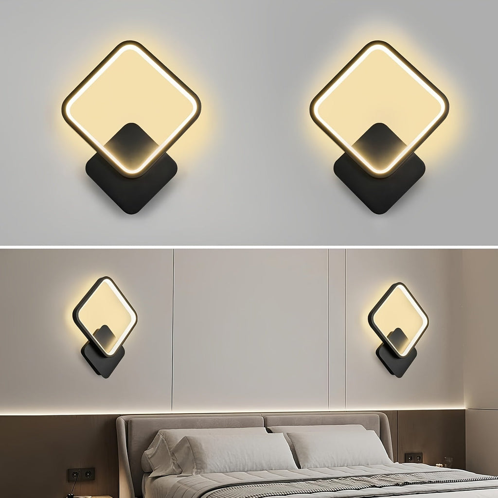 Modern fyrkantig LED-vägglampa för ren geometrisk inomhusbelysning