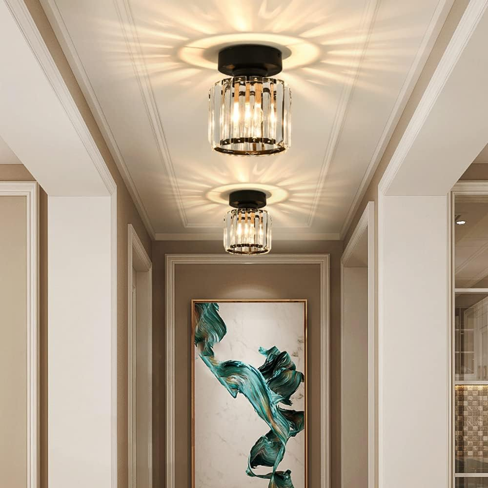 Crystal Ceiling Light E27, Surface Mounted, Modern Hall and Living Room