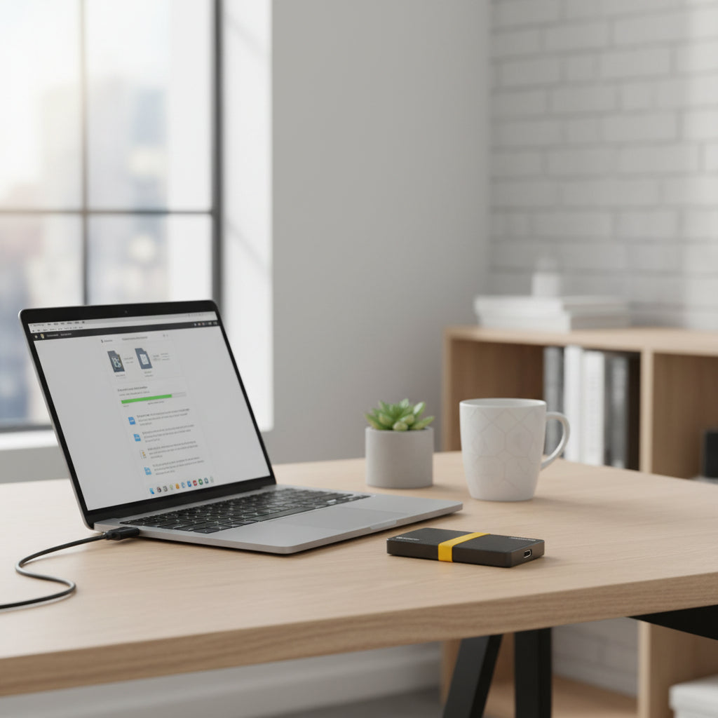 Compact USB-C SSD External Drive For Tablet File Storage