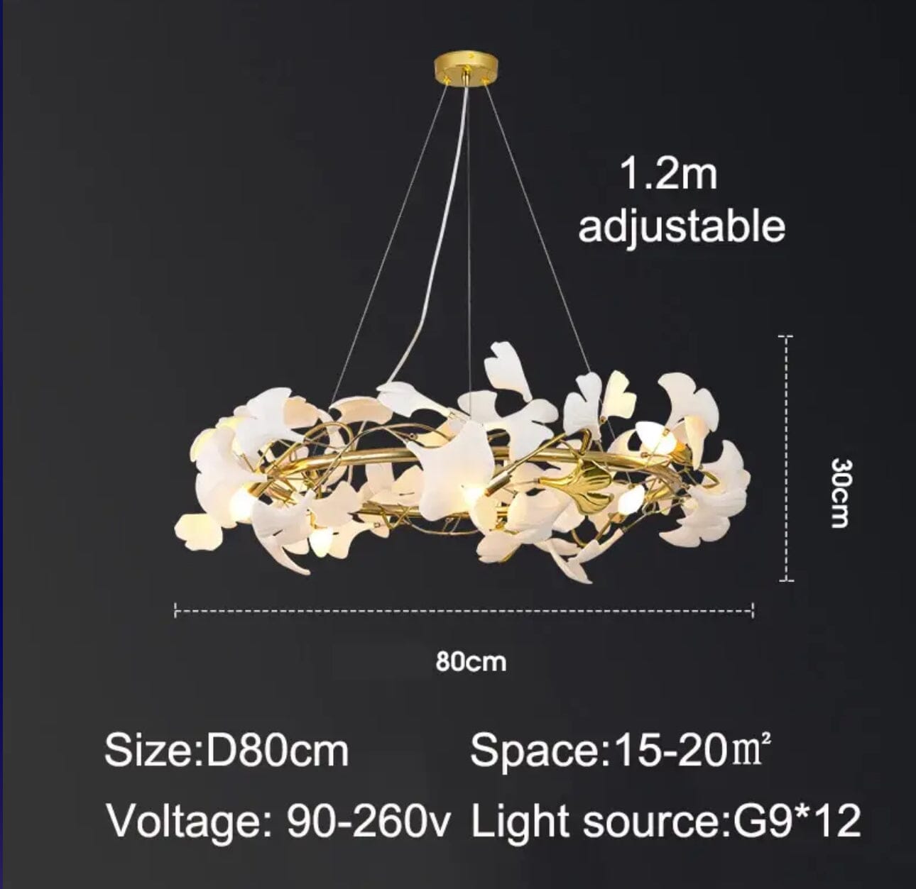 Ceramic Chandelier Petal Ceiling Light Fixture Elegant Glow