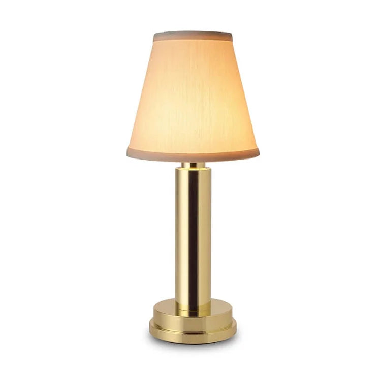 NovaForge CNC-gefräste kabellose Tischlampe aus Messing mit Downlight