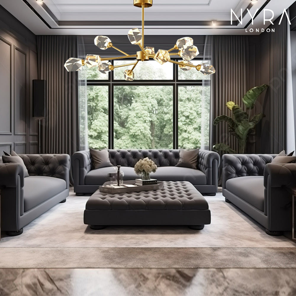 Aurelia Kristall-Hängeleuchte mit modernem Design und hellem Lichtstrahl
