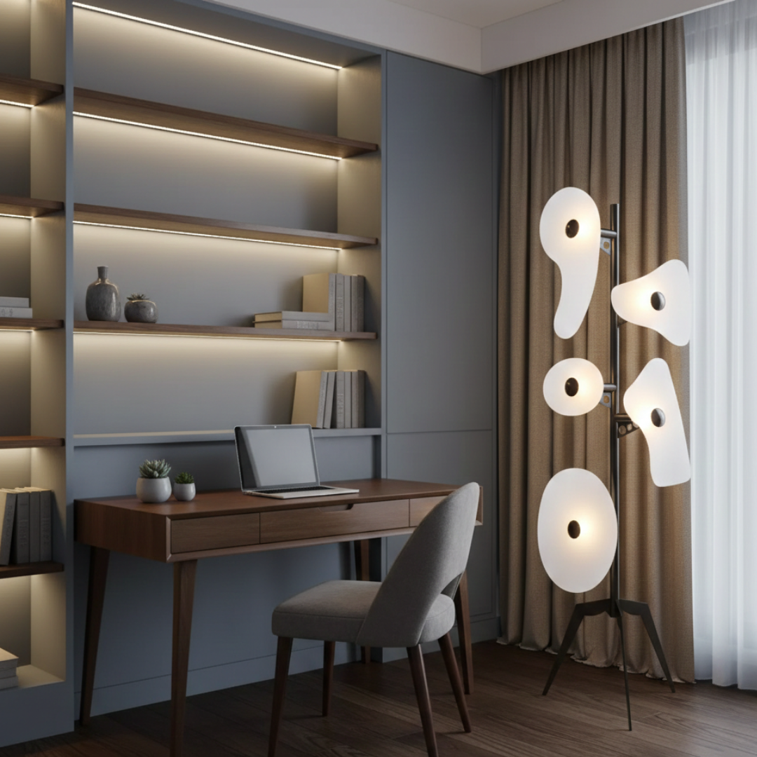 Barevně měnící LED stojací lampa pro moderní obytné prostory | Rosalyssa