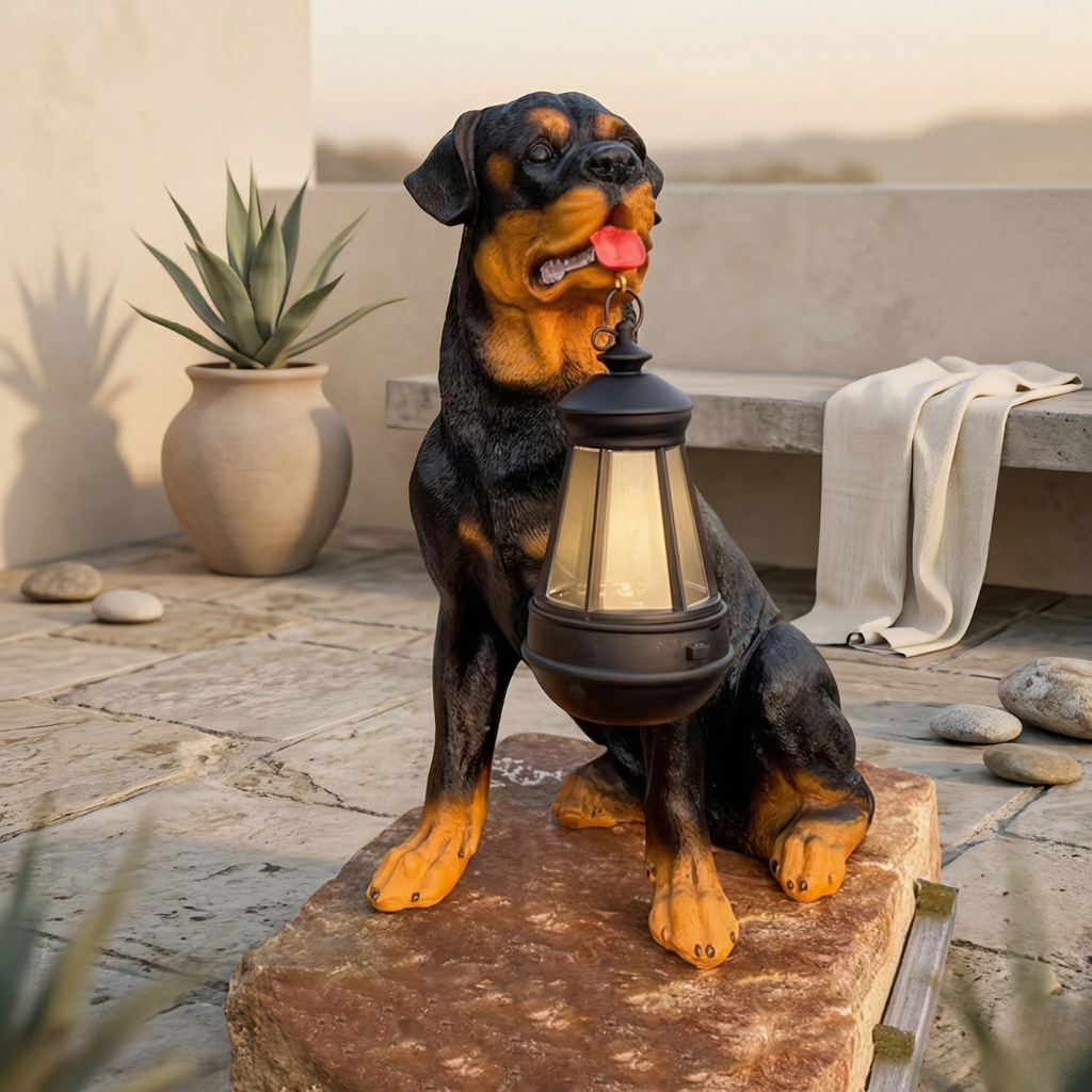 Solar Puppy Havepynt til udendørs terrasse og haveindretning | Rosalyssa