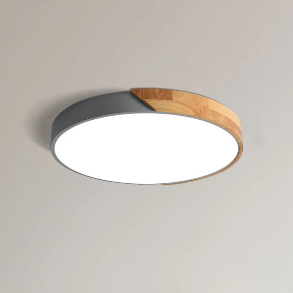 LED Ceiling Light With Nordic Wood Design For Warm Modern Ambience